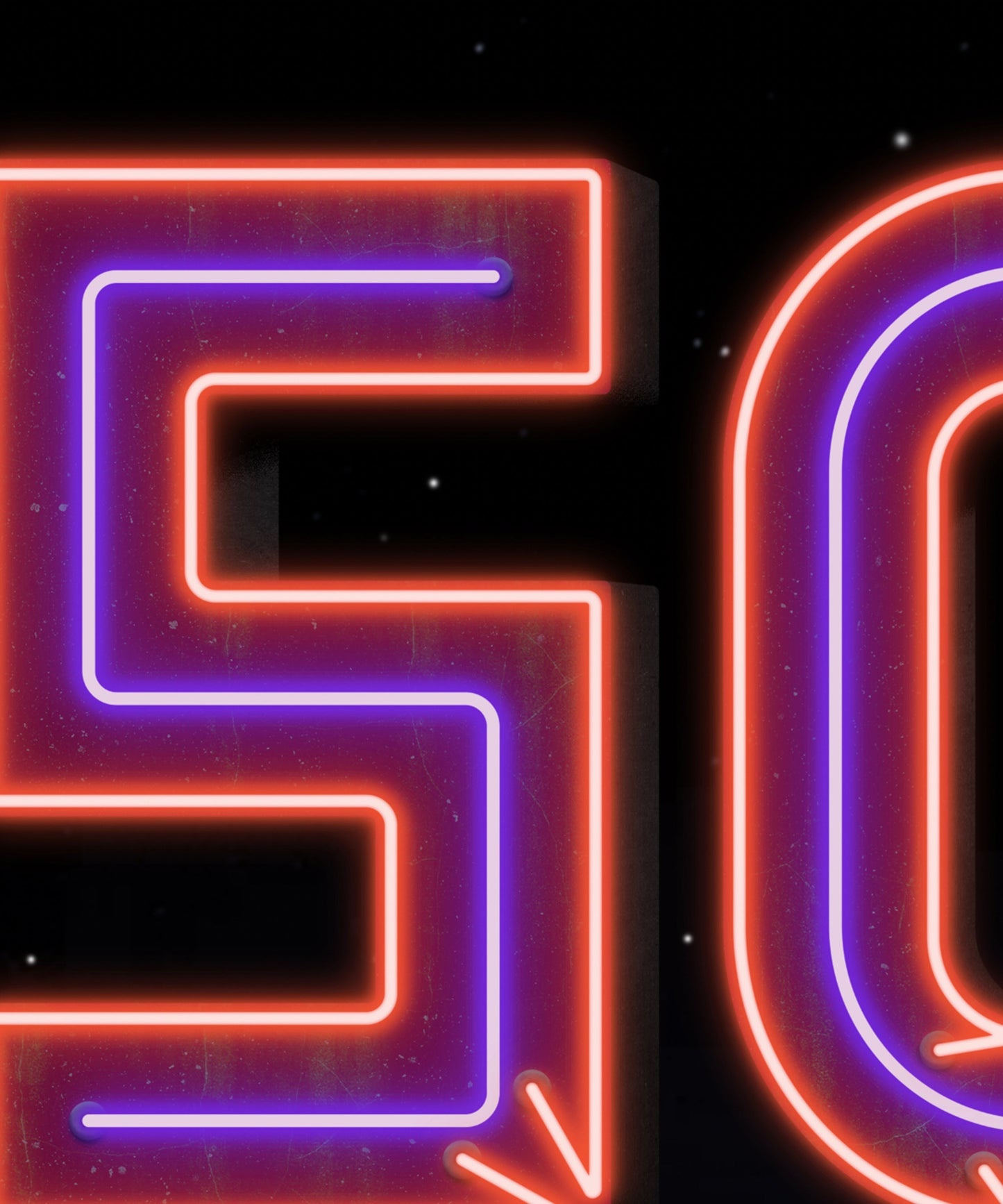 Neon Soul Night Typography Print