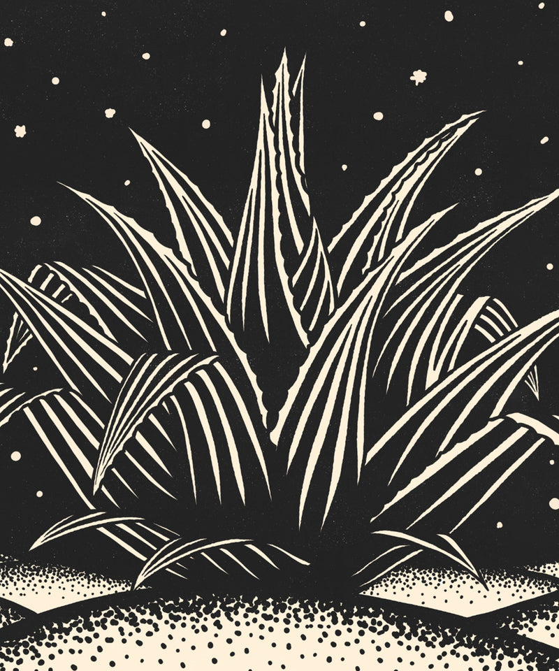 Block Print Desert #3 of 3 - Agave by Head West Studio