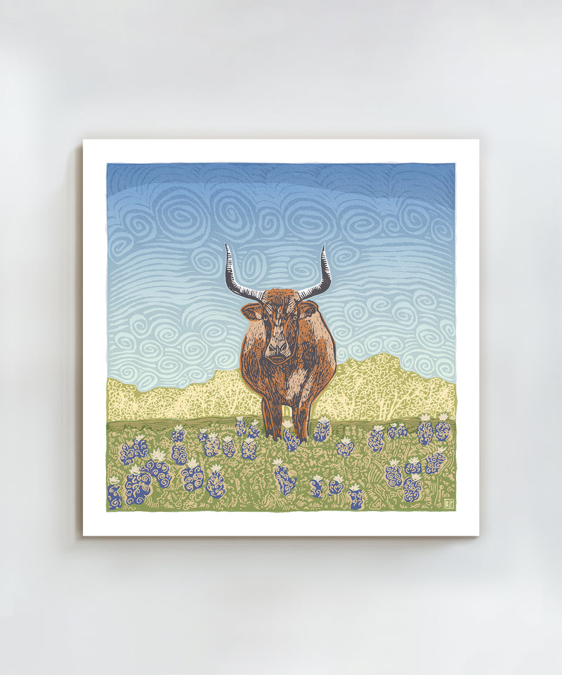 Blue Bonnet Bull by Bryan Peterson