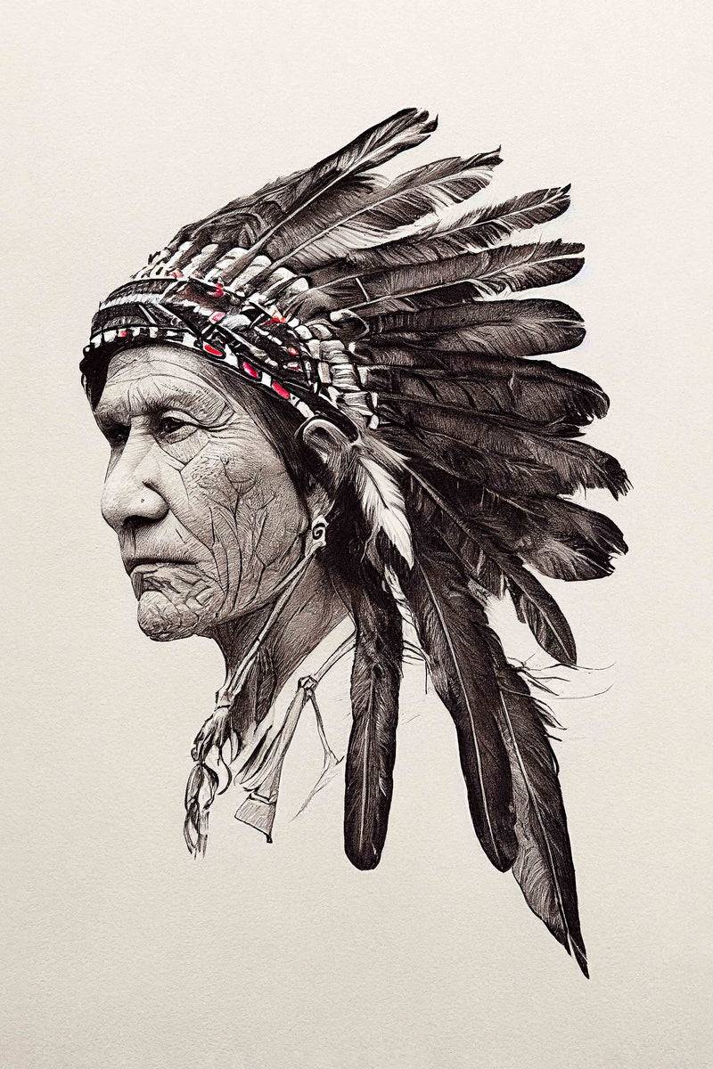 Native American Chief Portrait by Head West Studio