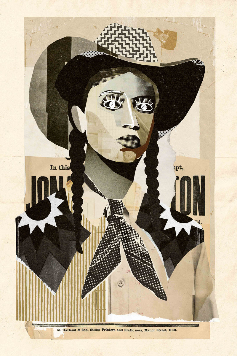 Collage Cowgirl #1 by Head West Studio