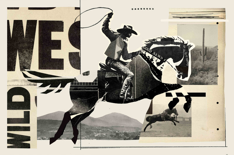 Collage Cowgirl #3 by Head West Studio