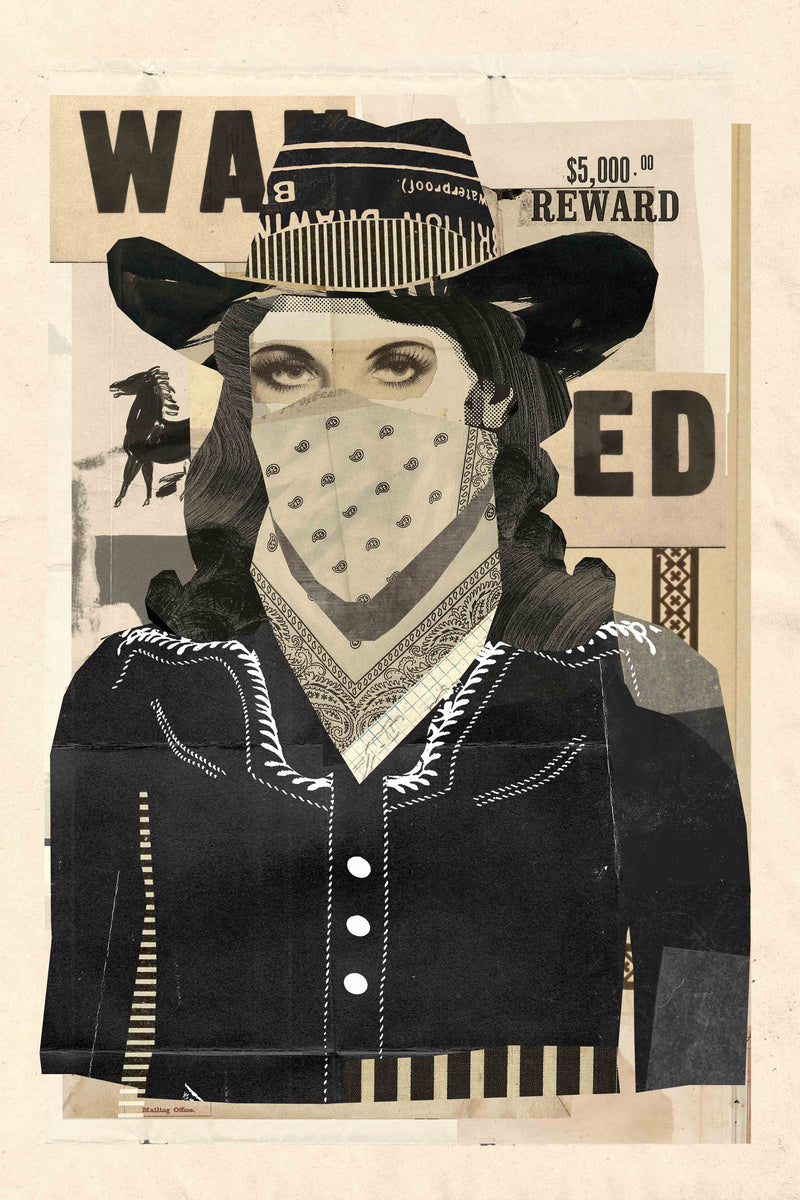 Collage Cowgirl #4 by Head West Studio
