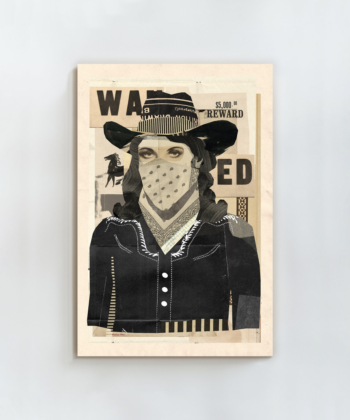 Collage Cowgirl #4 by Head West Studio