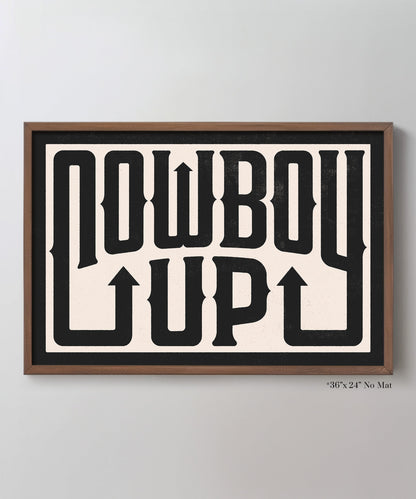 Cowboy Up Typography Poster - Huckberry