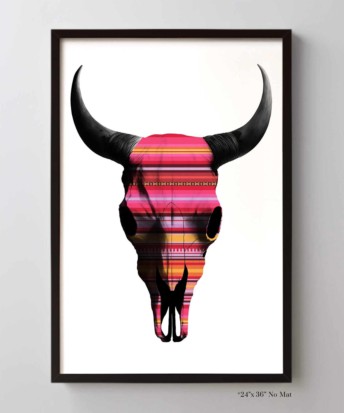 Mexican Blanket Cow Skull
