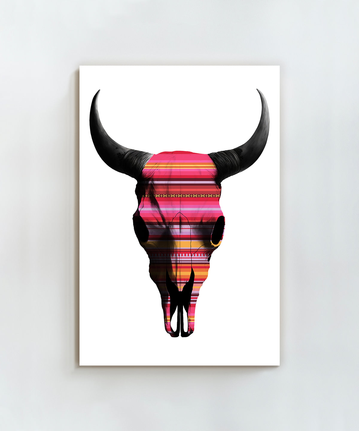 Mexican Blanket Cow Skull by Head West Studio