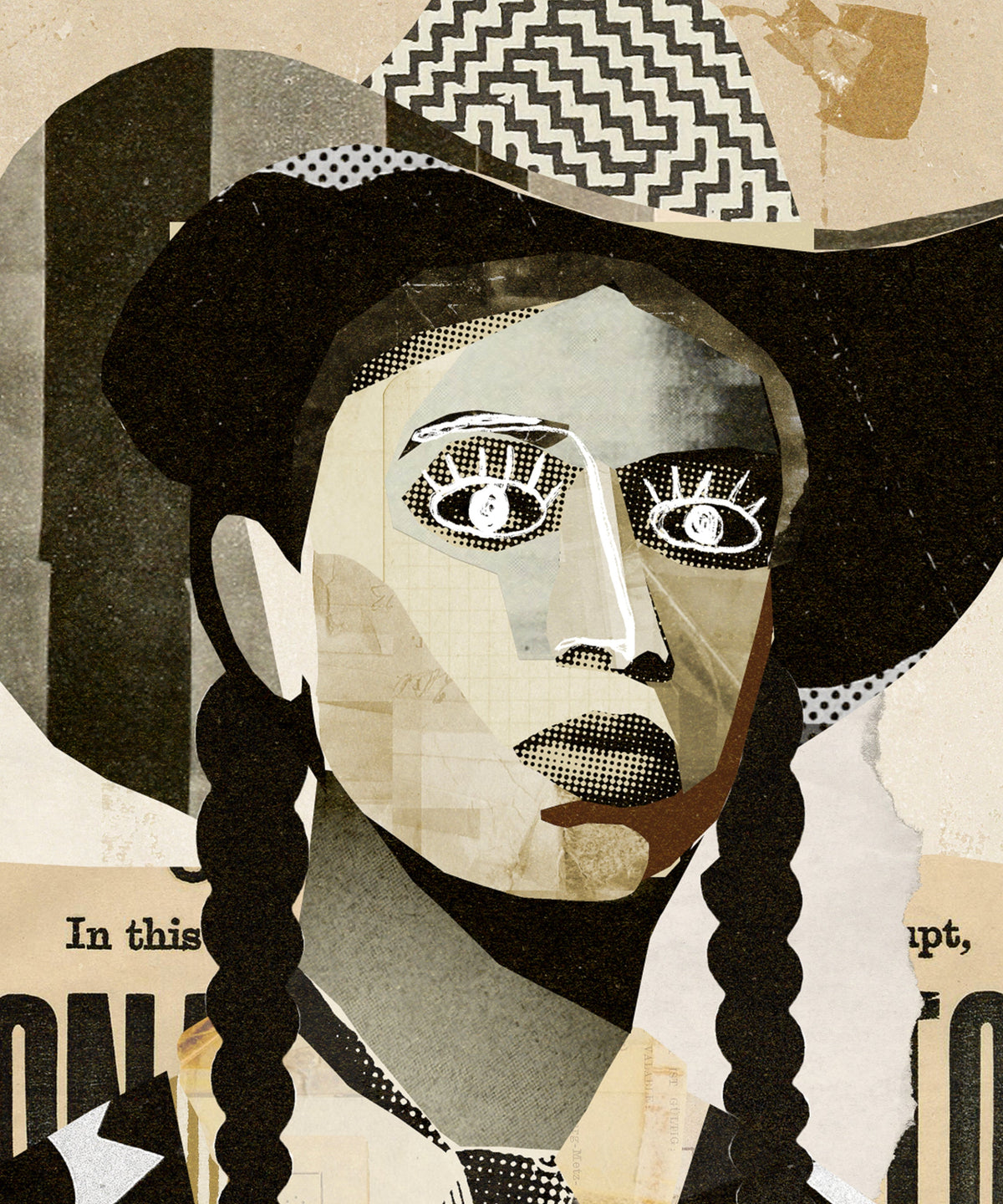 Collage Cowgirl #1 by Head West Studio