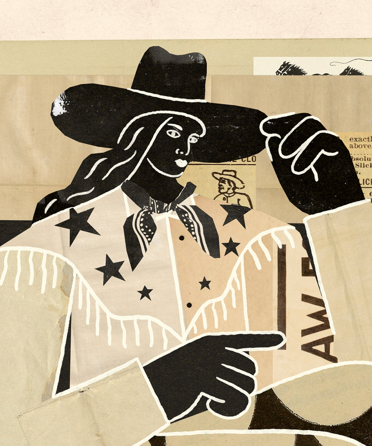 Collage Cowgirl #2 by Head West Studio