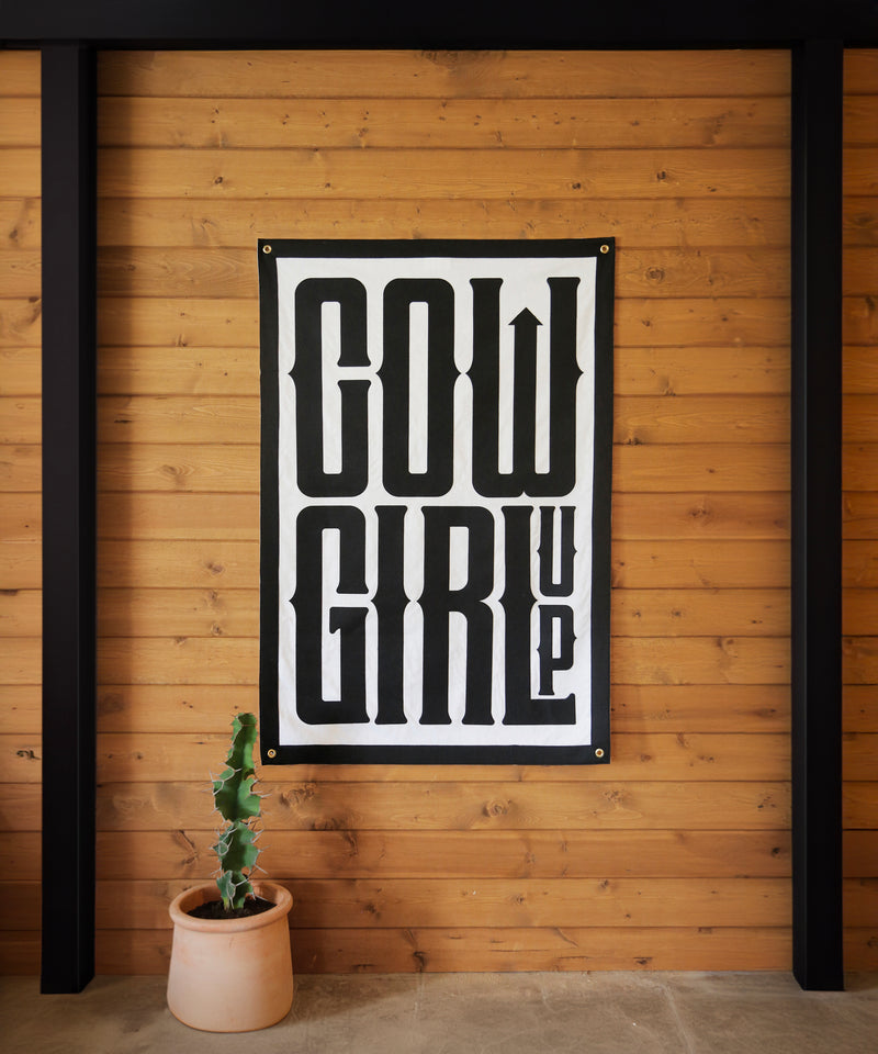 Cowgirl Up Felt Banner by Head West Studio