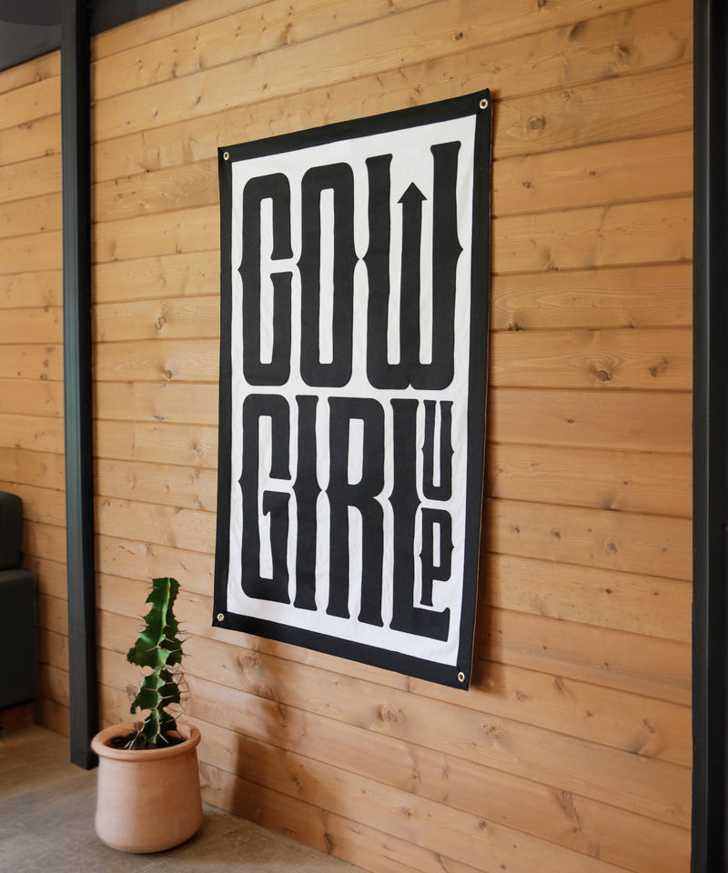 Cowgirl Up Felt Banner by Head West Studio