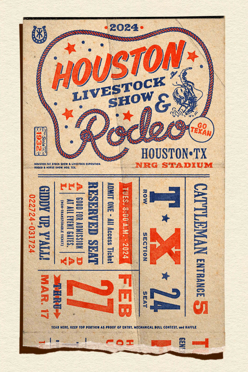 Houston Livestock Show & Rodeo Poster by Head West Studio