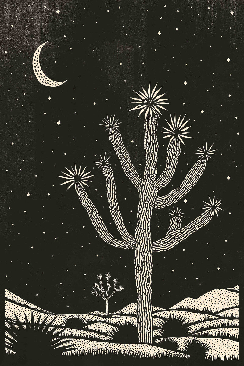 Block Print Desert #2 of 3 - Joshua Tree by Head West Studio