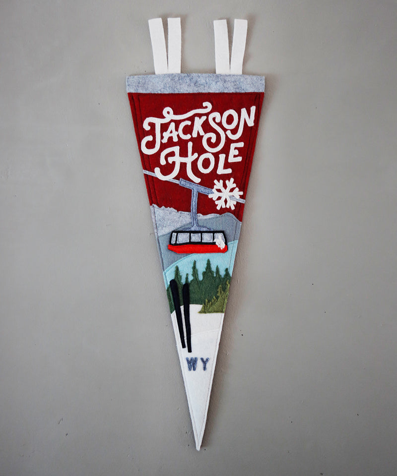Jackson Hole Felt Pennant by Head West Studio