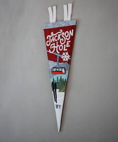 Jackson Hole Felt Pennant by Head West Studio