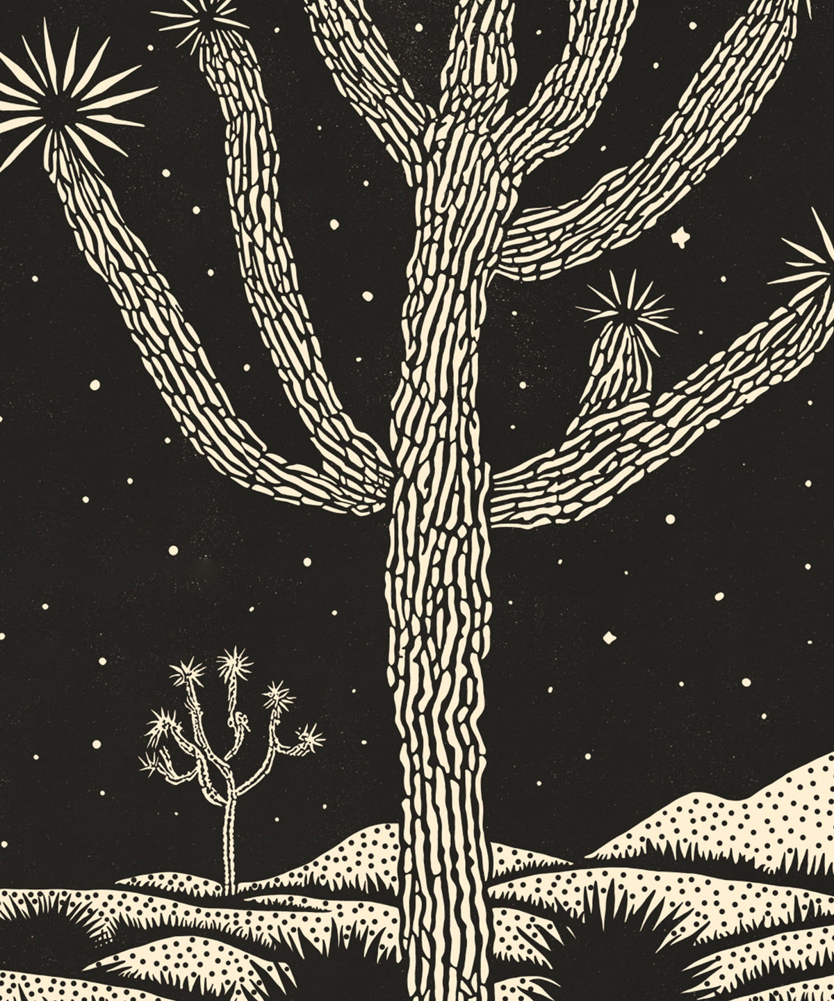 Block Print Desert #2 of 3 - Joshua Tree by Head West Studio