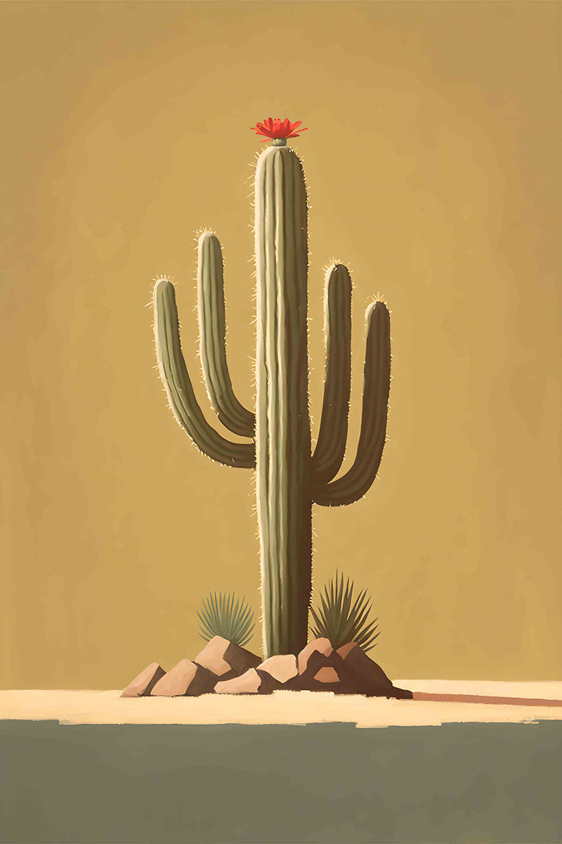 Lone Cacti Series #1 of 3 - Saguaro by Head West Studio