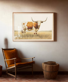 Classic Watercolors #1 - Longhorn by Head West Studio
