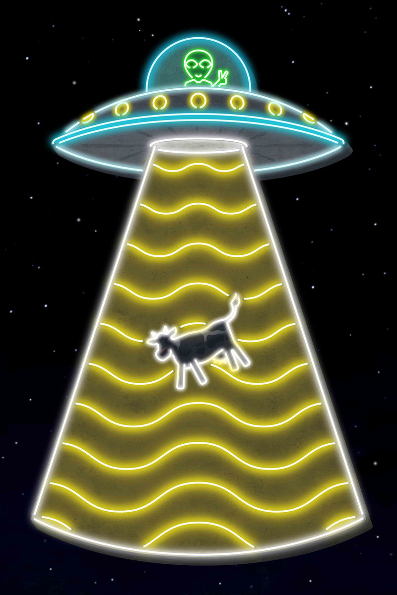 Neon UFO by Head West Studio
