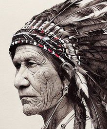 Native American Chief Portrait by Head West Studio
