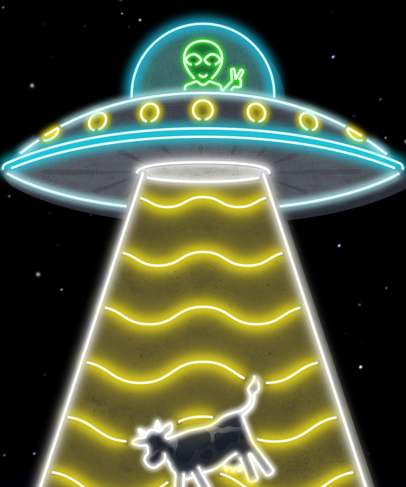 Neon UFO by Head West Studio