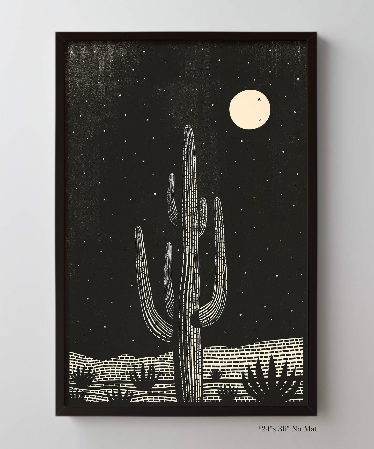 Block Print Desert #1 of 3 - Saguaro - Huckberry