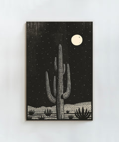 Block Print Desert #1 of 3 - Saguaro by Head West Studio