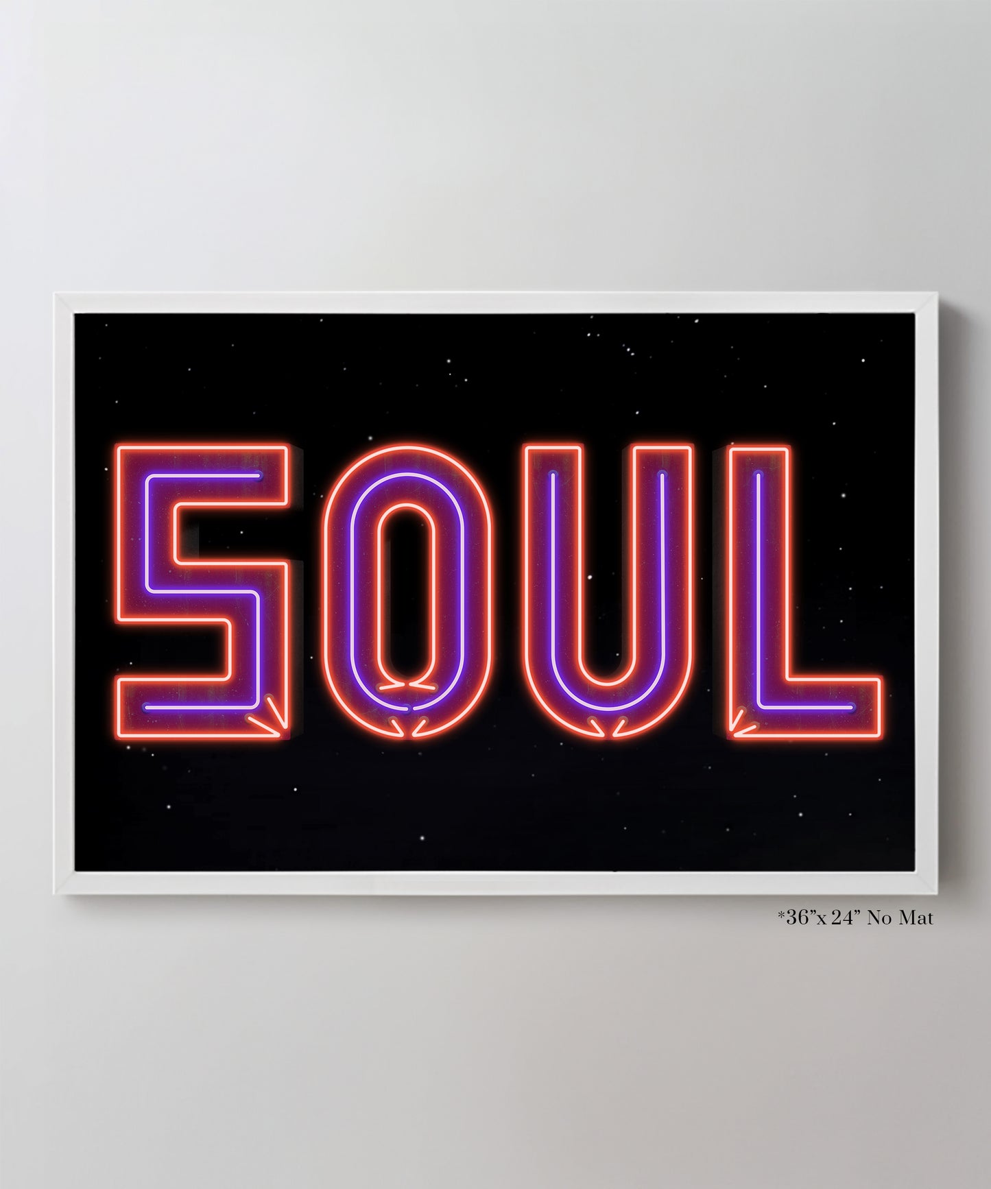 Neon Soul Night Typography Print