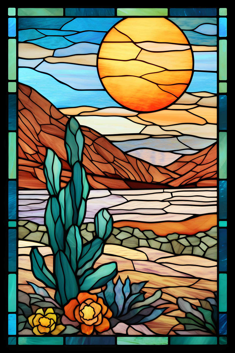 Stained Glass Landscape #1 - West Texas by Head West Studio