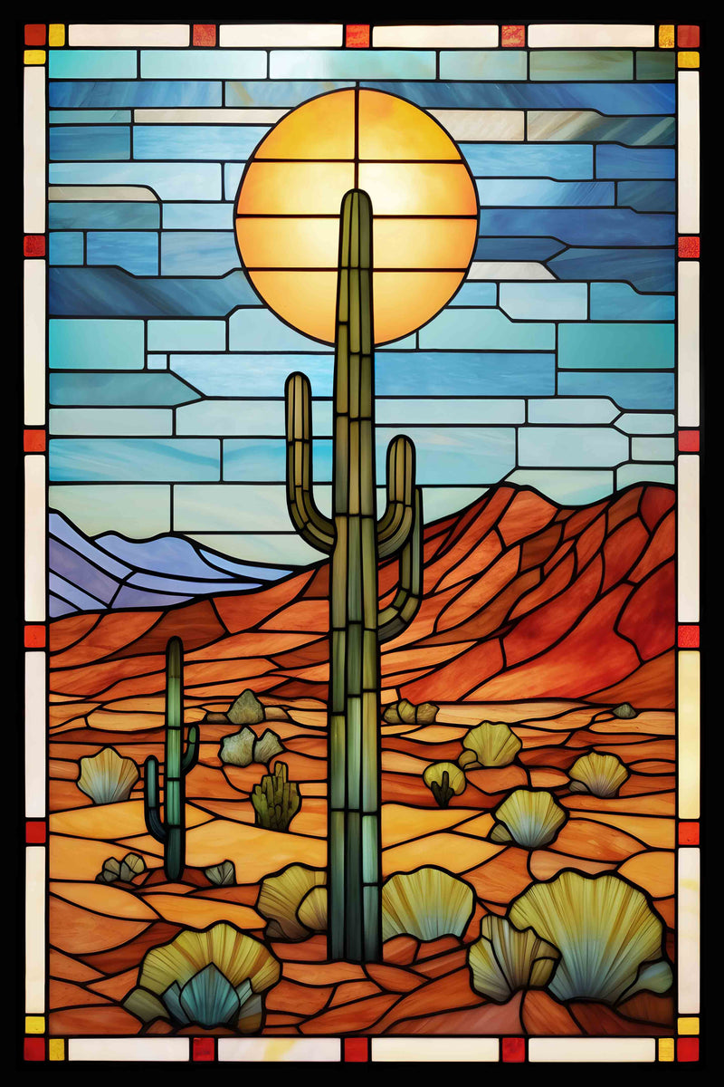 Stained Glass Landscape #2 - Arizona by Head West Studio