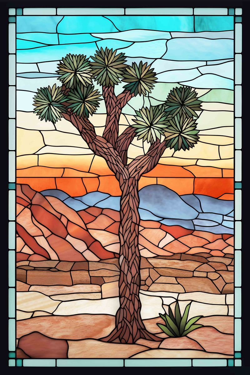 Stained Glass Landscape #3 - Joshua Tree by Head West Studio