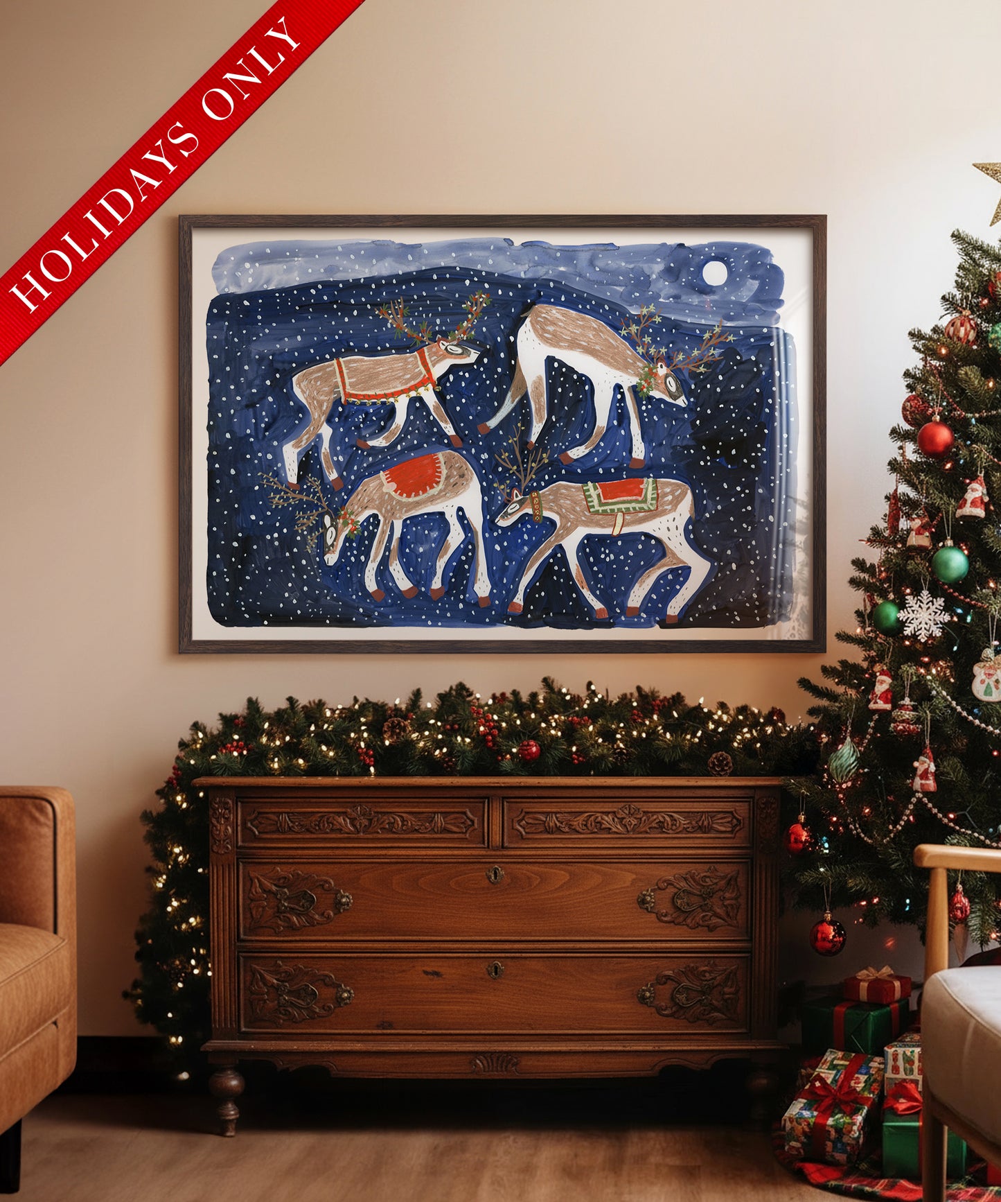 Snowy Reindeer by Melissa Lakey