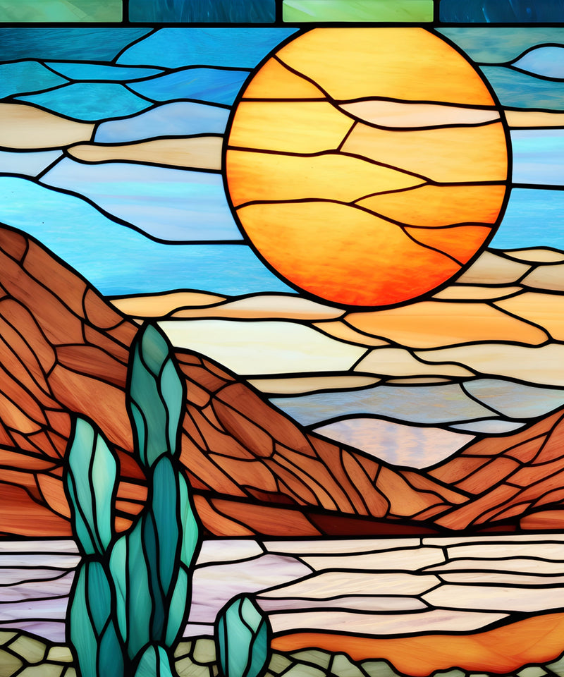 Stained Glass Landscape #1 - West Texas by Head West Studio