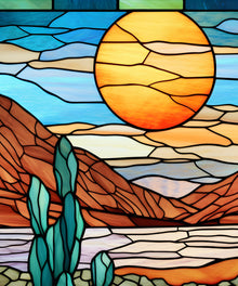 Stained Glass Landscape #1 - West Texas by Head West Studio