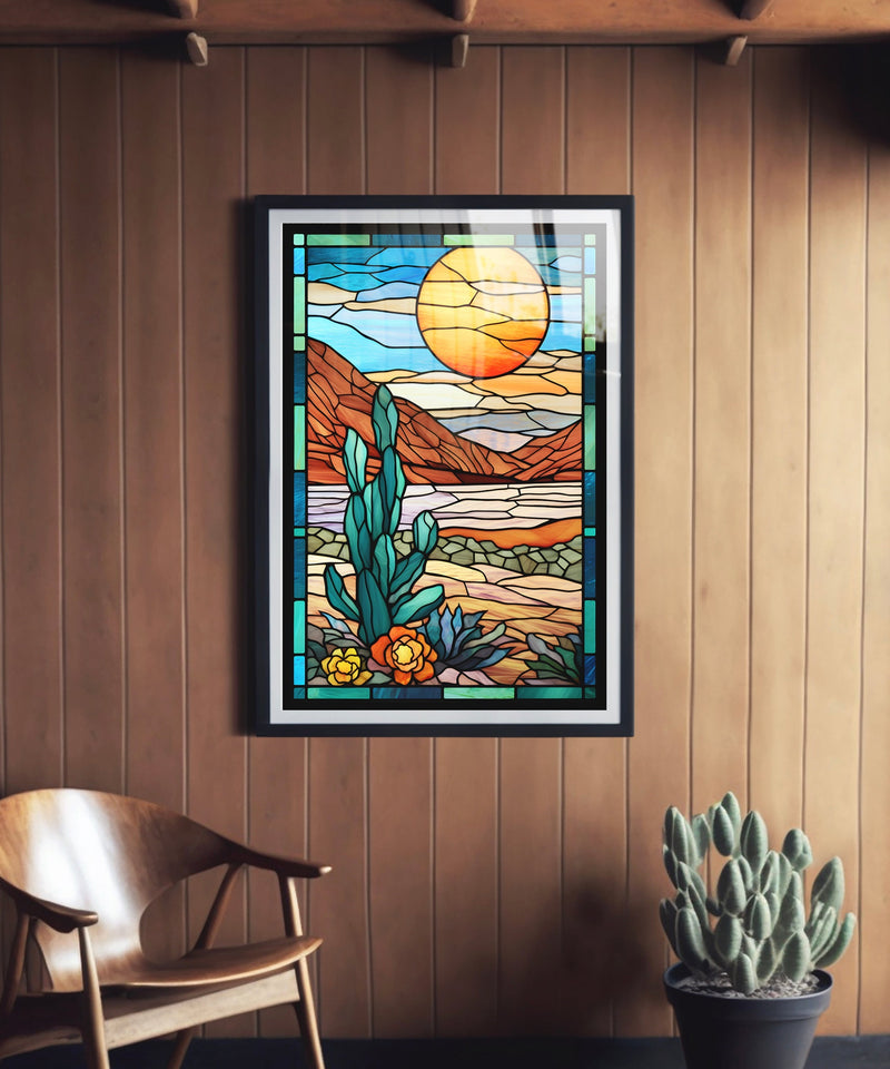 Stained Glass Landscape #1 - West Texas by Head West Studio