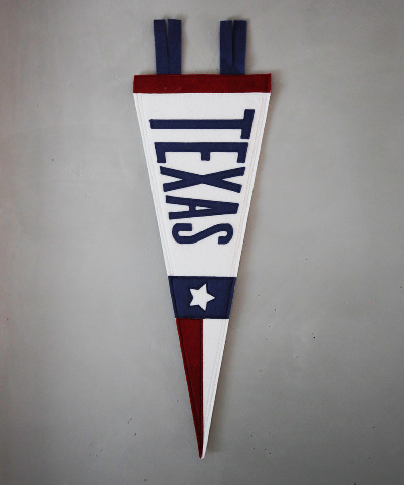 Texas Flag Felt Pennant by Head West Studio