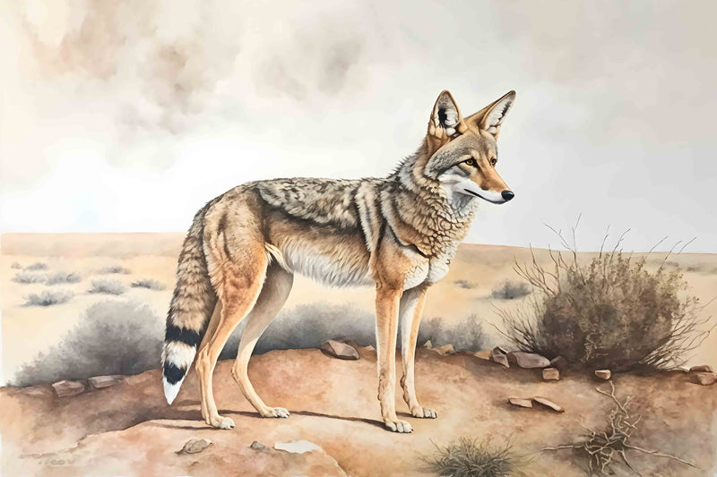 Classic Watercolors #3 - Coyote by Head West Studio