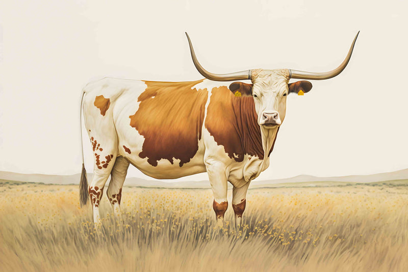 Classic Watercolors #1 - Longhorn by Head West Studio