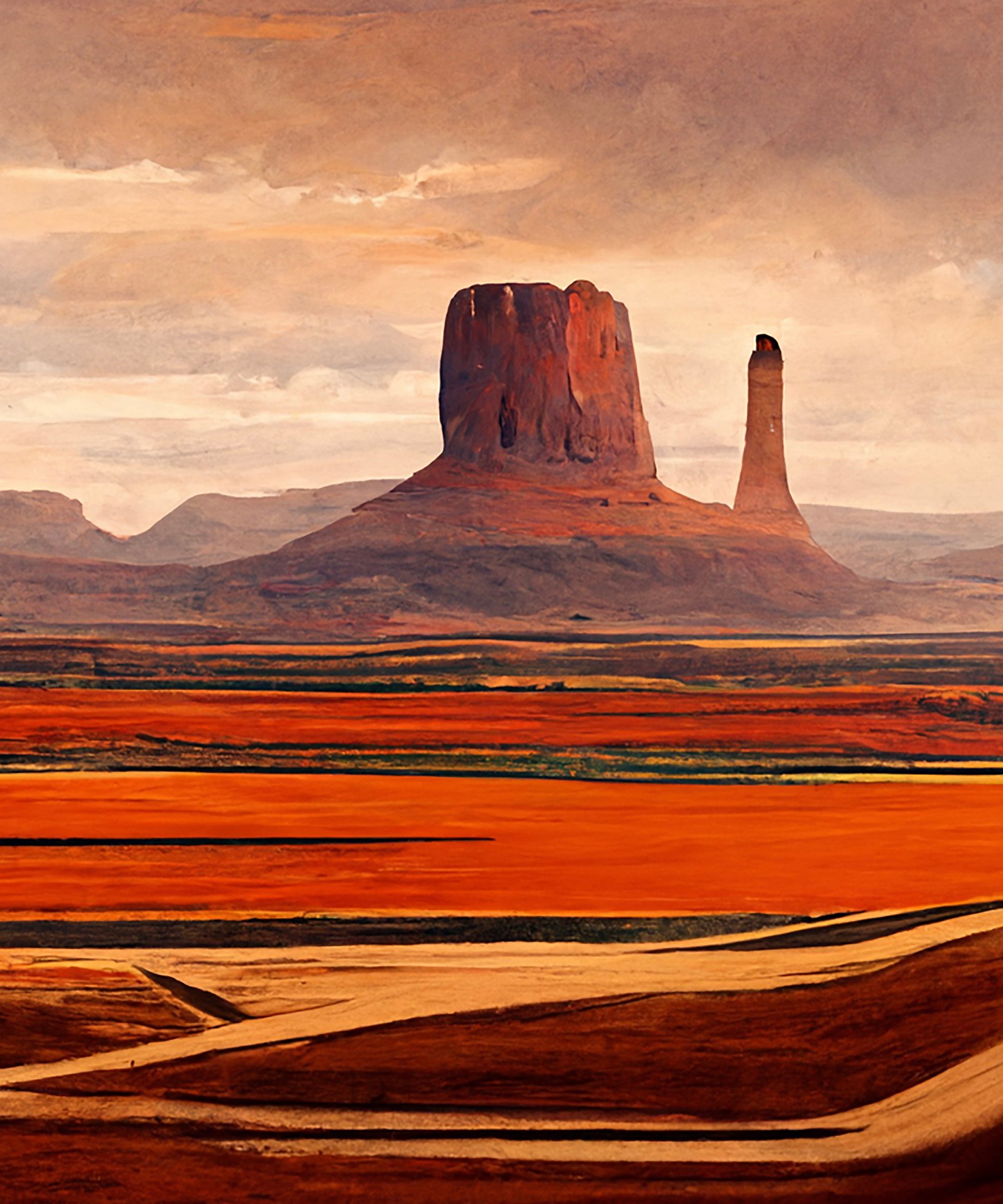 Monument Valley 11x16 watercolor original cowboy western store art mountain overlook plains rock formations