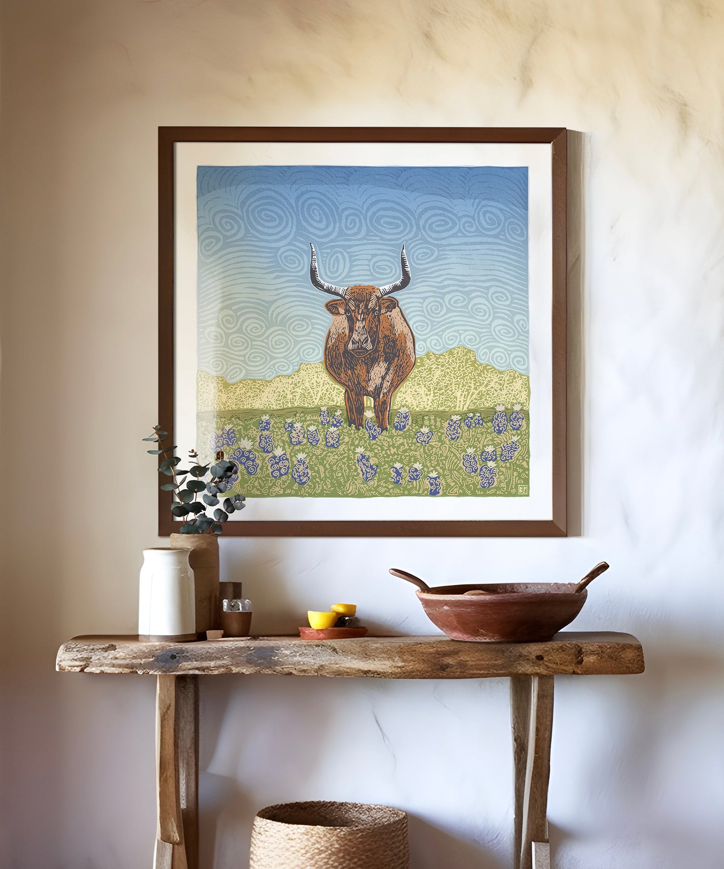 Blue Bonnet Bull by Bryan Peterson