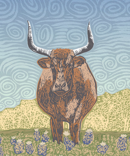 Blue Bonnet Bull by Bryan Peterson