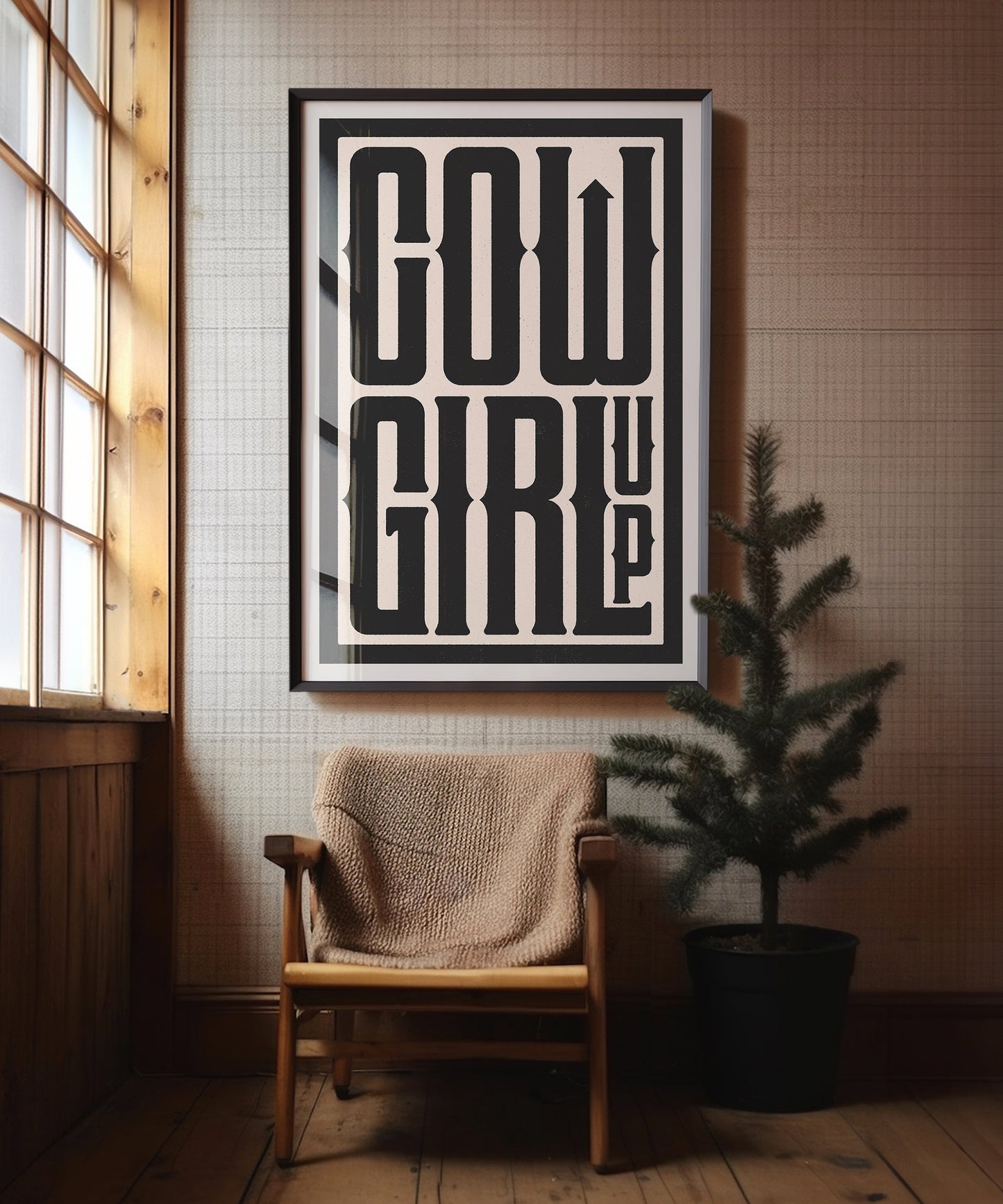 Cowgirl Up Typography Poster