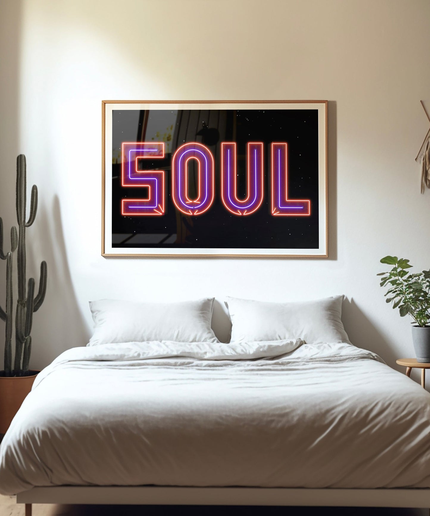 Neon Soul Night Typography Print