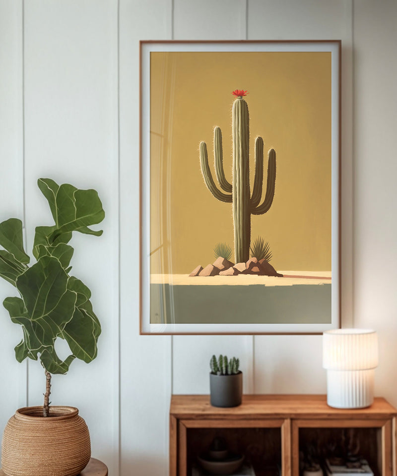 Lone Cacti Series #1 of 3 - Saguaro by Head West Studio
