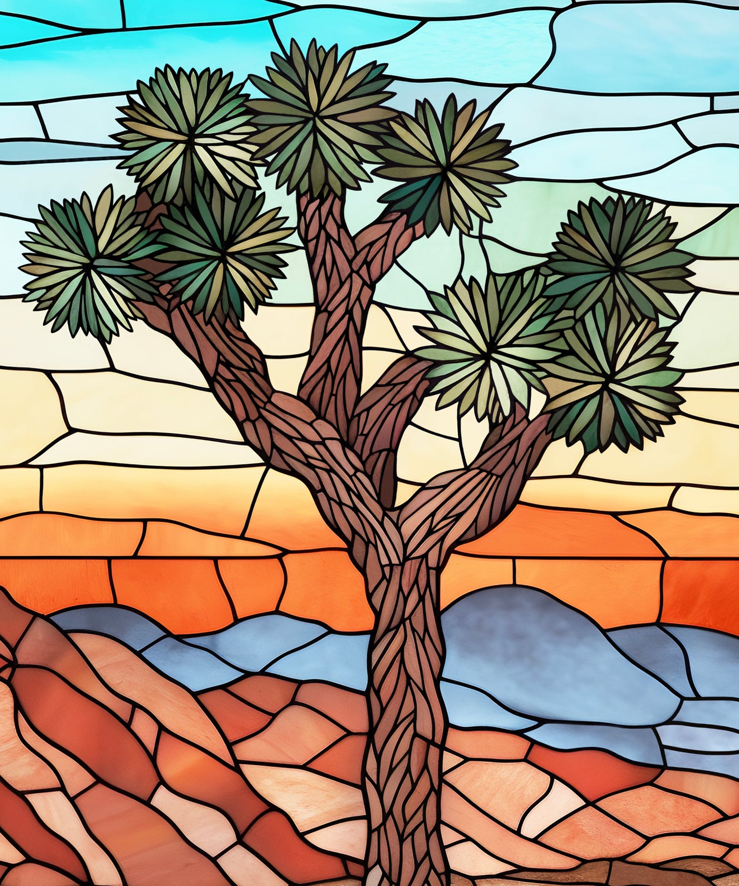 Stained Glass Landscape #3 - Joshua Tree